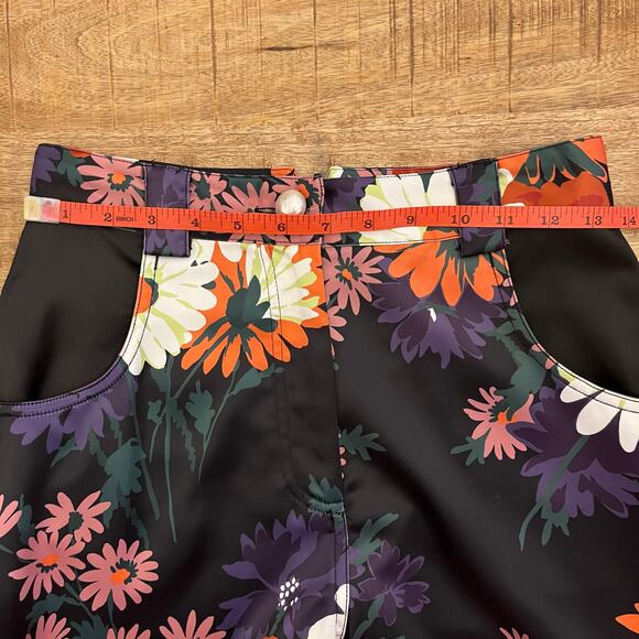 STAUD Austin Pants Size 4 Satin Floral Bloom Flares Black - Picture 10 of 16